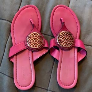 Pink Coach Sena Medallion Sandals - size 7.5